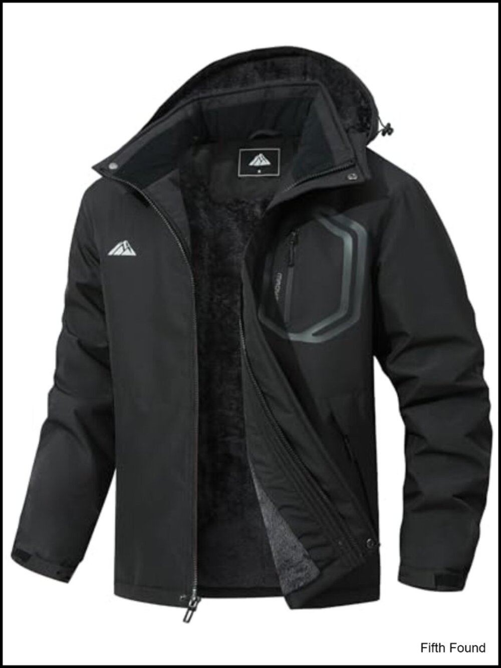 Men's Waterproof Detachable Hood Ski Jacket Padded Winter Parka